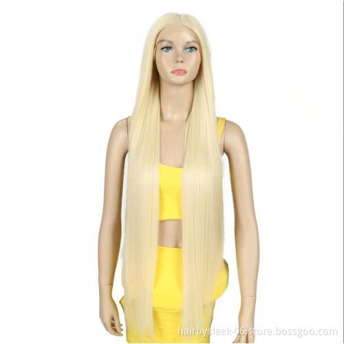 Rebecca fashion 38 inches Wholesale price synthetic wigs female 613 color Super straight long synthetic hair wigs for women